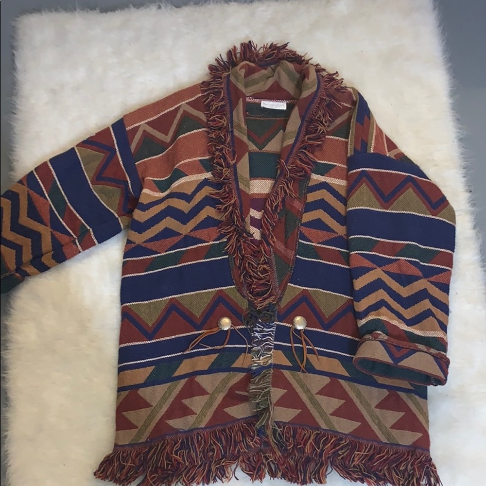 Geometric Lew Magram Knitted Oversized Shrug